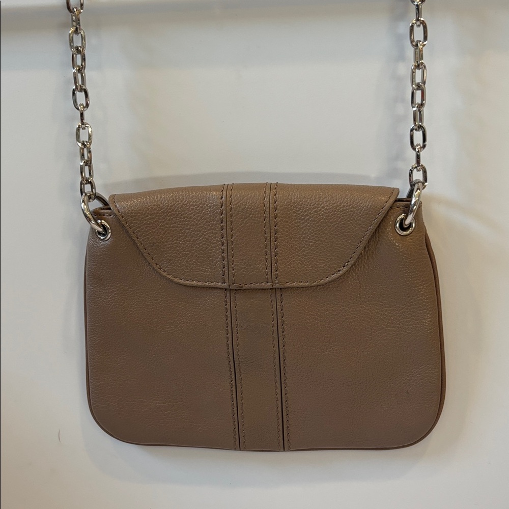 Cole Haan Vintage 2000s Tan Leather Shoulder Bag Buckle Flap Y2K Minimalist - Picture 5 of 8